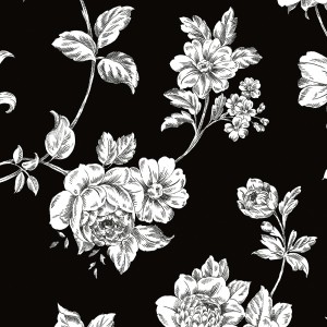 Norwall Black White BW28707 Siyah Beyaz Çiçek Duvar Kağıdı